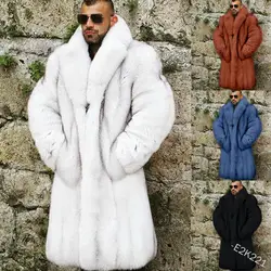 Rabbit Wool Coat Men's Thicken Solid Color Warm Fashion Personality Outdoor Wind-proof European And American Clothes