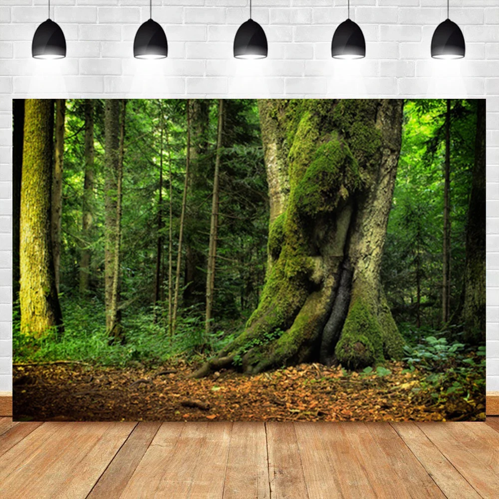 المناظر الطبيعية الغابات الخضراء خلفيات للتصوير الفوتوغرافي الطفل حفلة عيد ميلاد ديكور صور خلفية التصوير الفوتوغرافي لاستوديو الصور