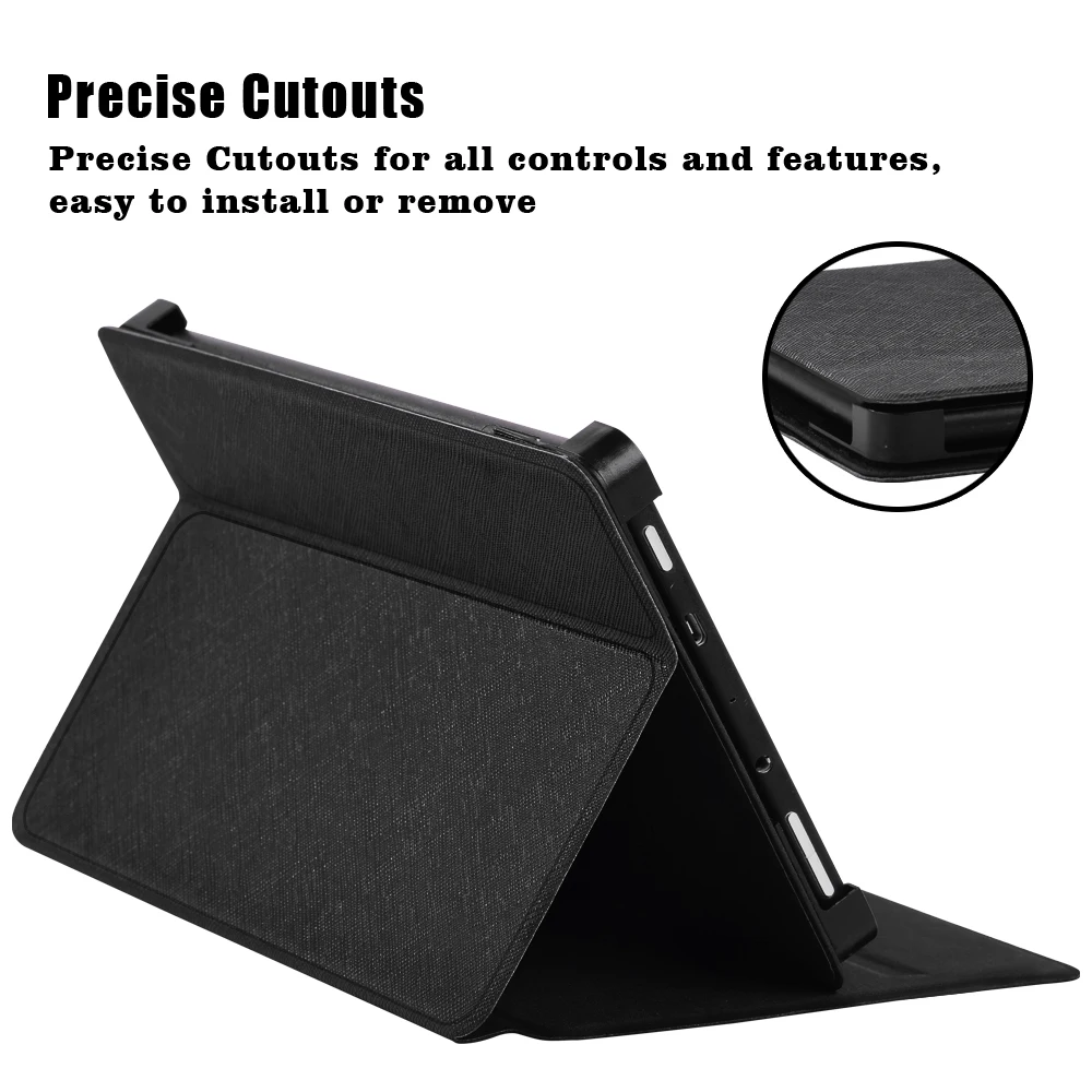 PU Leather Case for Argos Alba 7 / 8 / 10 Inch Black Tablet Scratch Resistant Foldable Protective Case Cover + Stylus