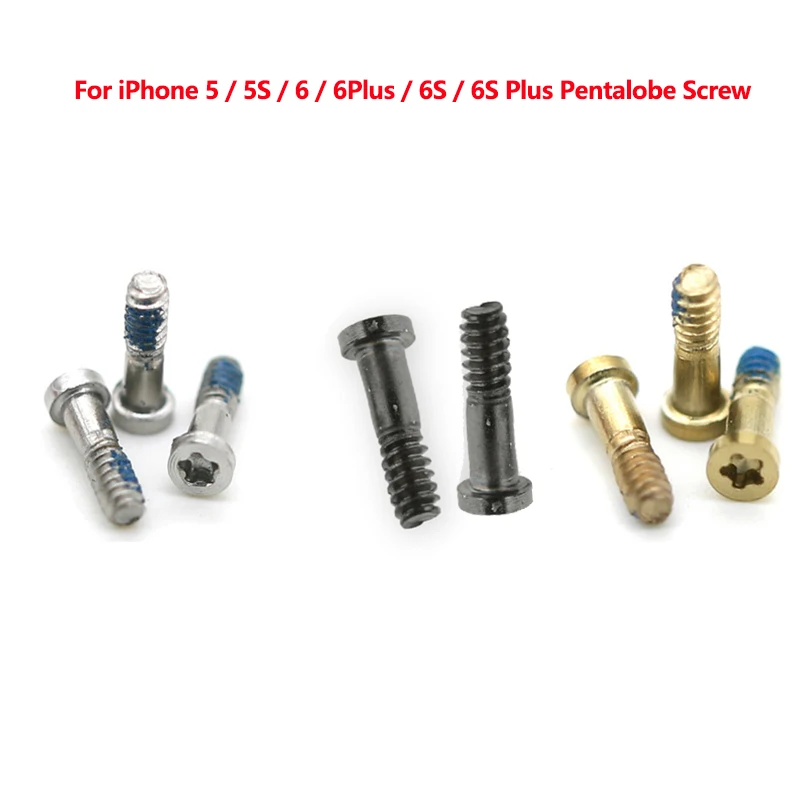 100PCS for iPhone 5 5S 6 6S 6Plus 7 7Plus 8 8Plus X Back Cover Screw Bottom Pentalobe Screws