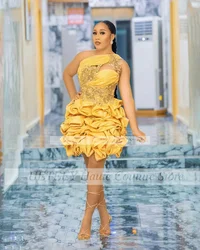 Elegant 3D Handmade Flowers Women Formal Prom Dress Cocktail Dresses Short Evening Party Gowns For Wedding Customized