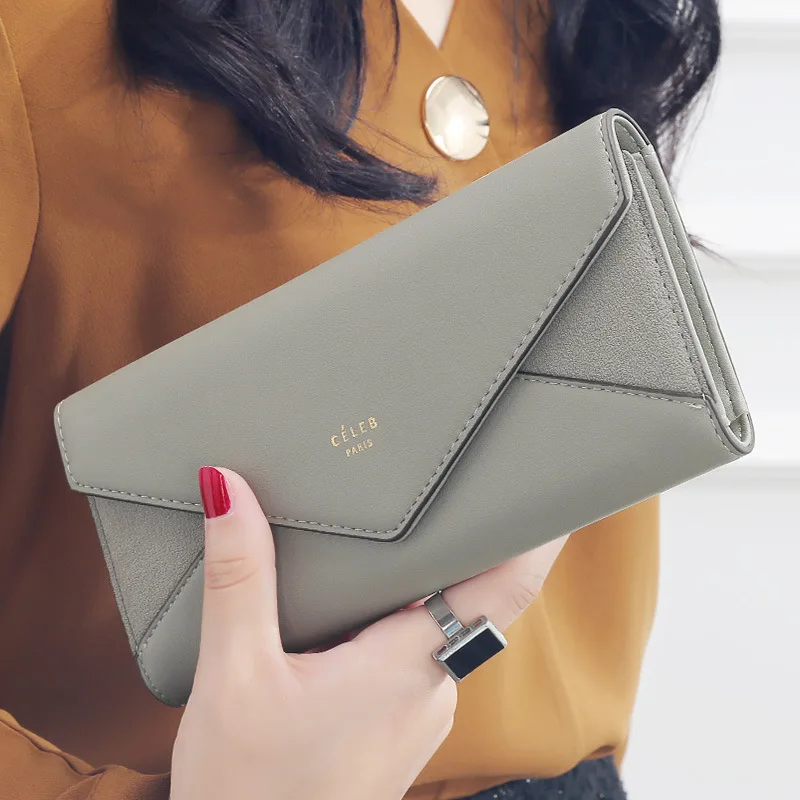 New Women Bag Ladies Long Design Wallet Women Girls Luxury Solid Clutch Coin Bag Purse Handbag Portefeuille Femme Cartera Mujer