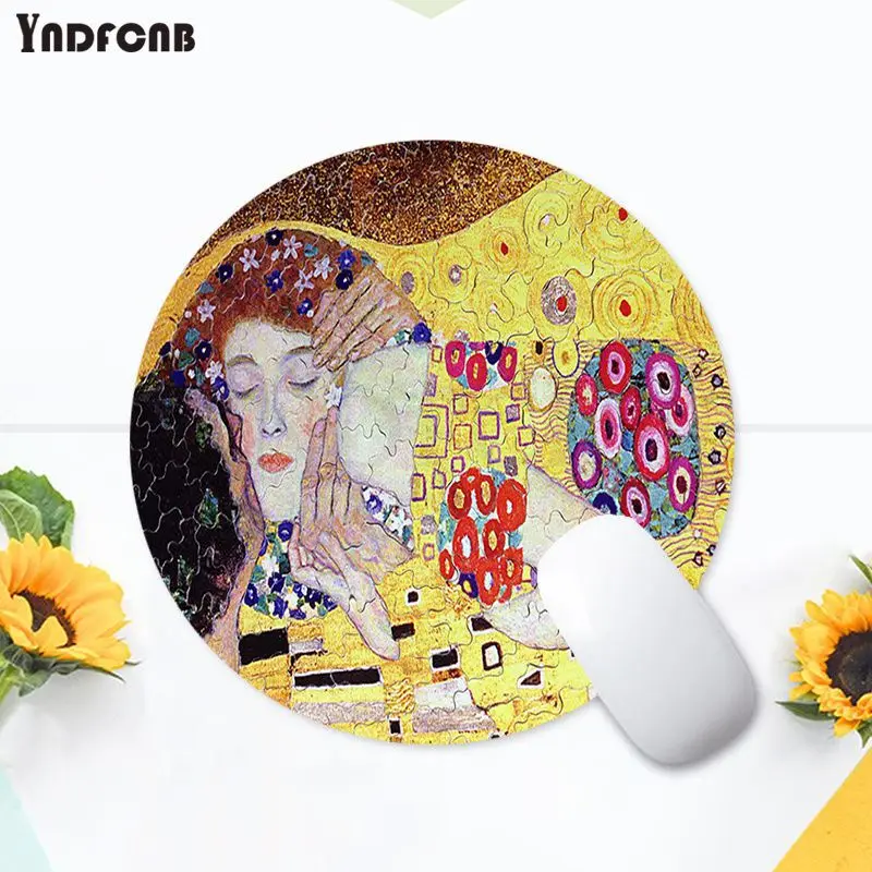 YNDFCNB  the kiss Gustav Klimt art painting Durable Rubber Mouse Mat Pad computer desk mat for gaming