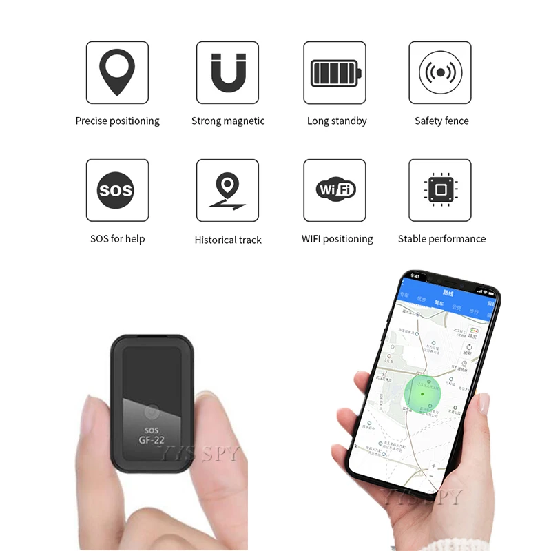 

NEW GF22 Mini GPS Tracker Magnetic LBS Wifi Positioning SOS Fence Alarm 2G SIM SMS Voice Recorder APP Remote Covert Car Locator