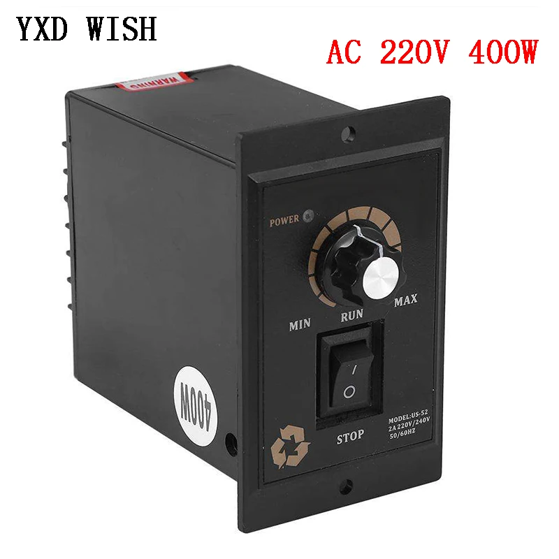 AC 220V Motor Speed Controller 50Hz 400W Digital Adjustable Stepless Motor Speed Controller 0-1450rpm speed regulator AC 220 V