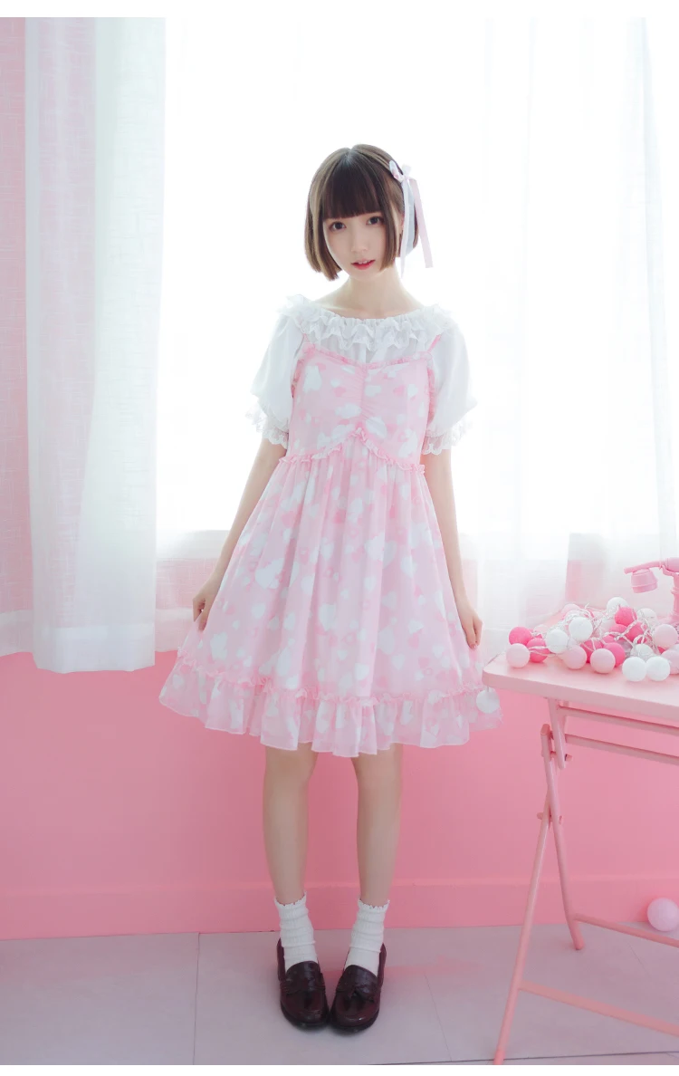 Chăm Sóc Bé Gái Jsk Yếm Đầm Công Chúa Lolita Đầm Vintage Phối Ren Nơ Cổ Peter Pan Cao Cấp Victoria Đầm Kawaii