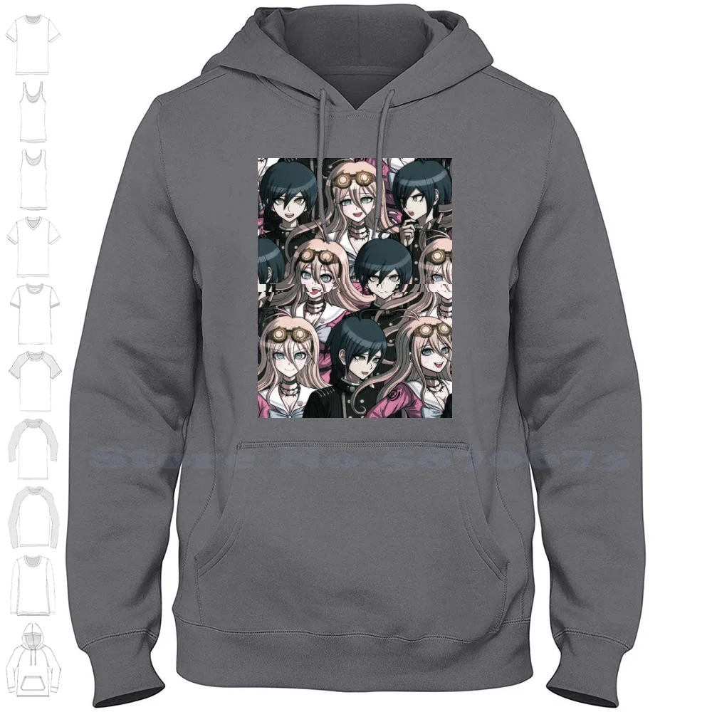 Shuichi Saihara / Miu Iruma 100% Cotton Hoodie T-Shirt Sairuma Shuichi Saihara Miu Iruma Inventor Detective Danganronpa Sprites