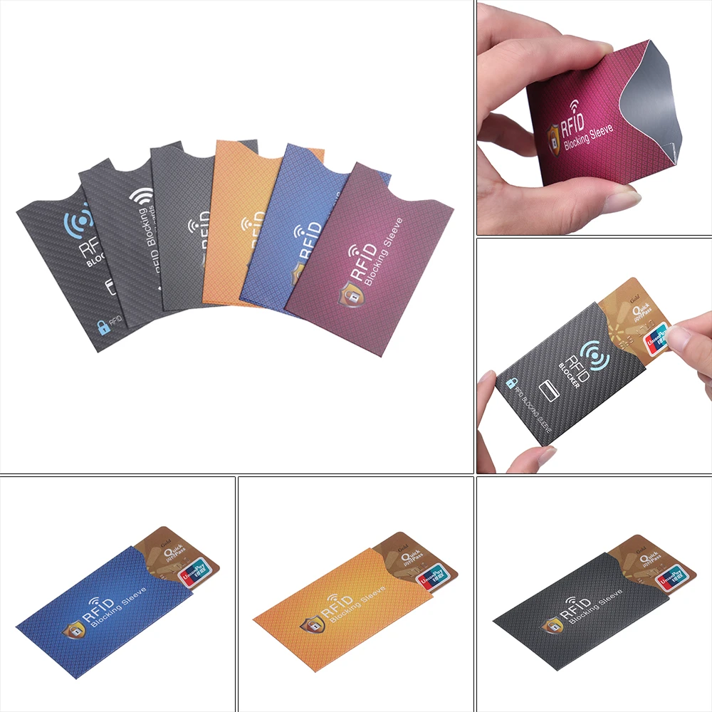 5PCS New Anti RFID Wallet Blocking Reader Lock Bank Card Holder Sleeve Skin Case Covers Protection Bank Card Credit Card Case