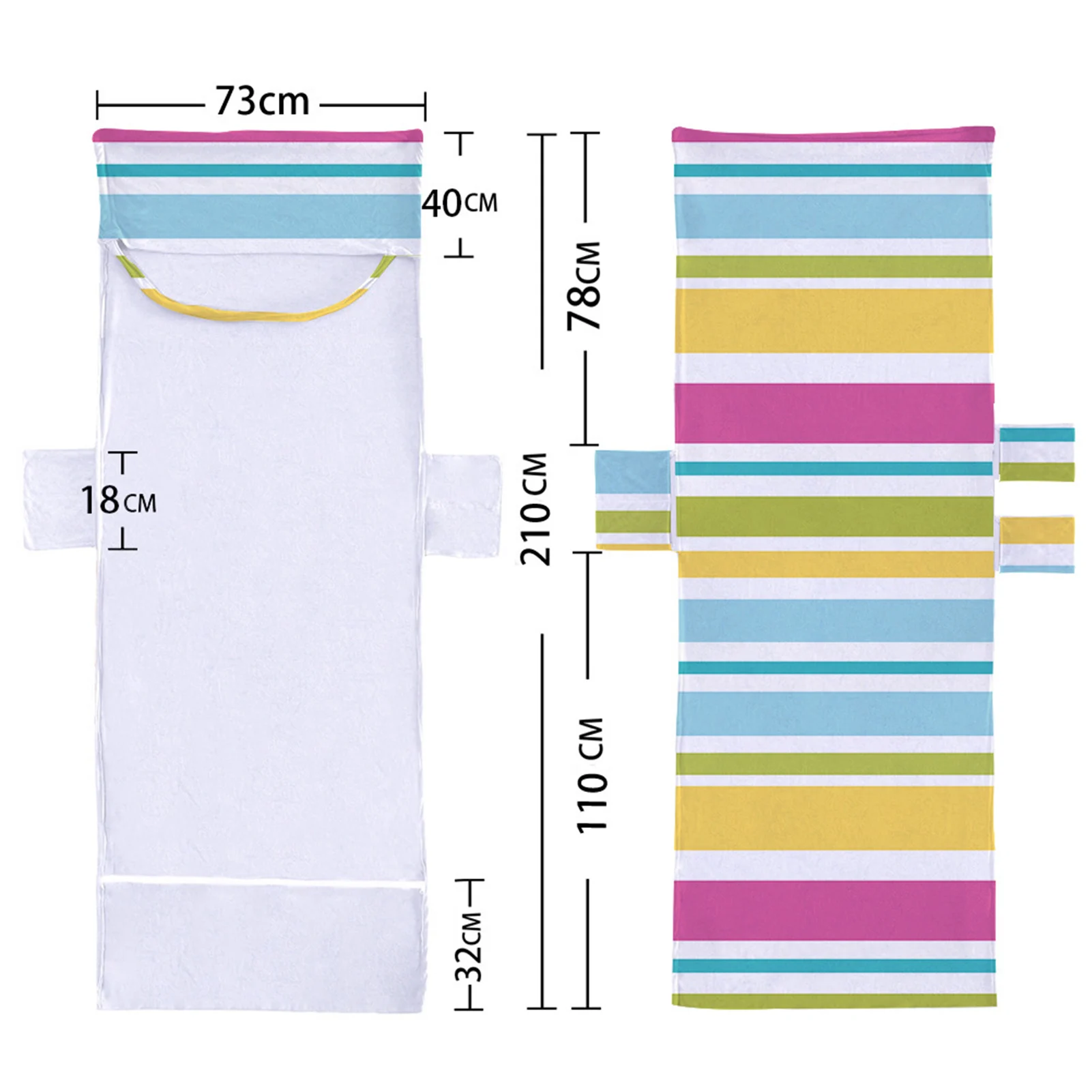 Portable Beach Chair Towel Long Strap Beach Bed Chair Towel Cover With Pocket For Summer Outdoor Garden Pool Sun Lounger Cover