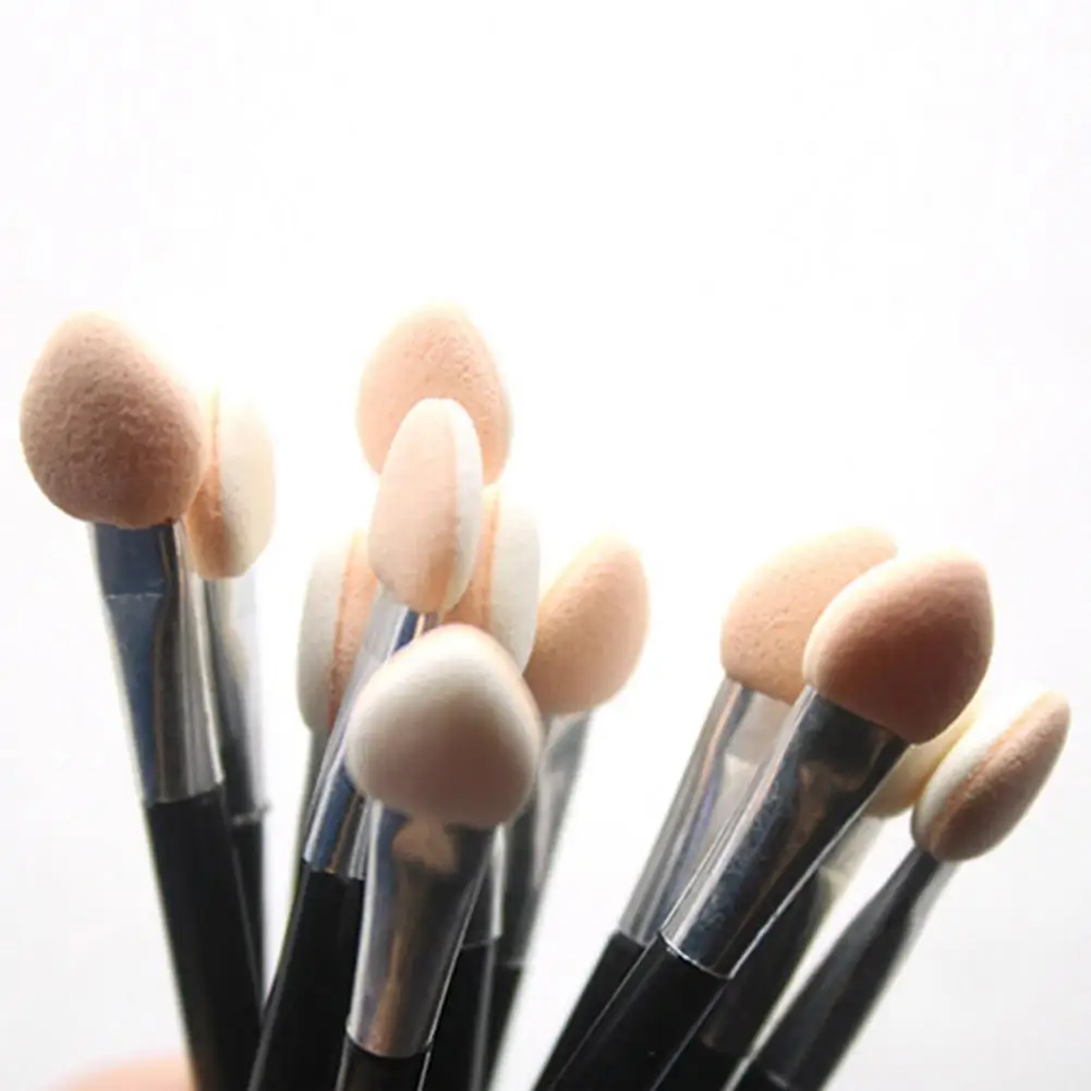 Pinceaux de maquillage pour ombre à paupières jetables, 12 pièces, éponge Double face, pour application de fard à paupières