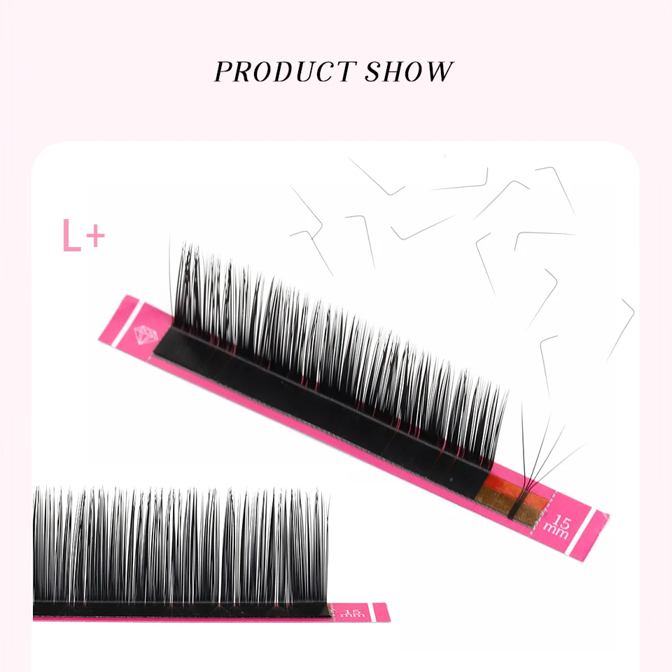 L +/LU(M) locken Falschen Wimpern Extensions Faux Nerz Lash Einzelnen Wimpern Matte Schwarz 8-15mm Gemischt Weiche N/L form Make-Up Wimpern – Detail 10