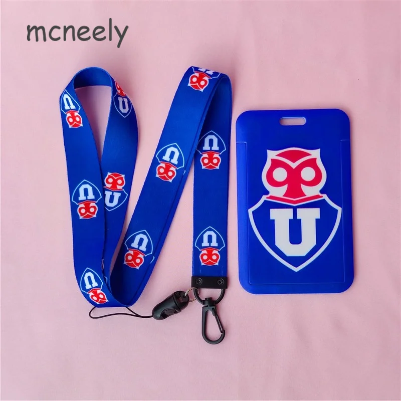 Chile Universidad de Football Club Series Name Card Covers ID Card Holder Students Bus Card Case Lanyard Identity Badge