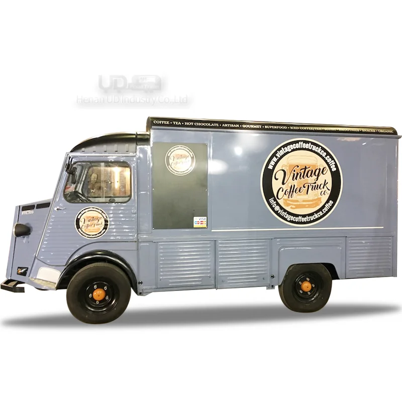 Caminhões elétricos móveis do alimento do vintage, estilo fresco, carrinho do gelado, caminhão do taco do cachorro-quente, petiscos e café, cozinha e restaurante, venda