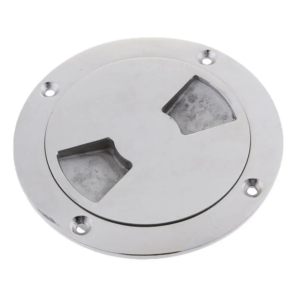 

ISURE MARINE 4inch/5 inch Round Non Slip Inspection Hatch Deck Plate 316 Stainless Steel with Detachable Cover for Boat Yacht