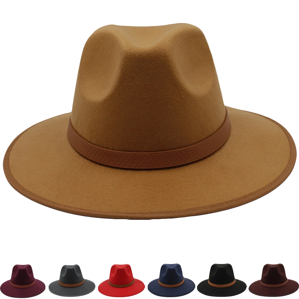 

Men Women Classical Panama Hats Wide Brim Sunhats Fedora Caps Trilby Jazz Outdoor Travel Party Street Style Size US 7 1/4 UK L