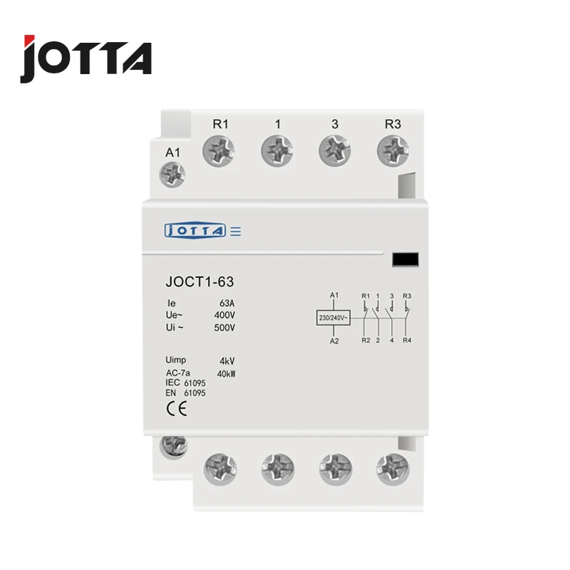 4P 63A 220V/230V 50/60HZ din rail household ac contactor 1NO 3NC/2NO 2NC/3NO 1NC/4NO/4NC