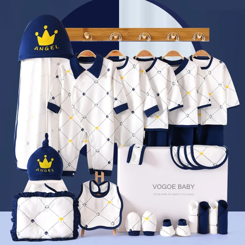 19/23/25 PCS Newborn Clothes Set Baby Gift Pure Cotton Baby Set 0-12 Months Autumn And Winter Kids Clothes Suit Unisex No Box