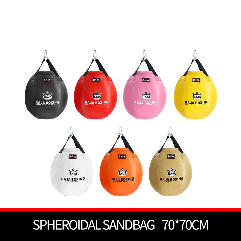 RAJA SPHEROIDAL SADBANGS 70*70CM BOXING HANGING EMPTY SANDBAGS KICKBOXING PUNCHING BAGS TAEKWONDO MUAYTHAI TRAINING EQUIPMENT