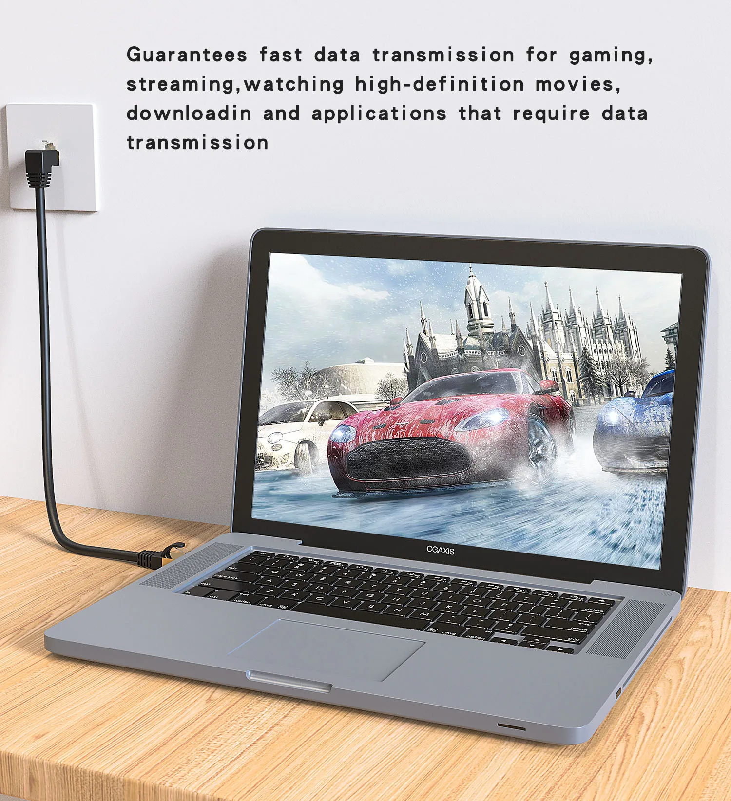 Cabo Ethernet Cat8 SFTP 40Gbps 2000MHz Cat 8 RJ45 Rede Lan 90 Graus Ângulo para cima/para baixo Internet RJ 45 Cabo Ethernet