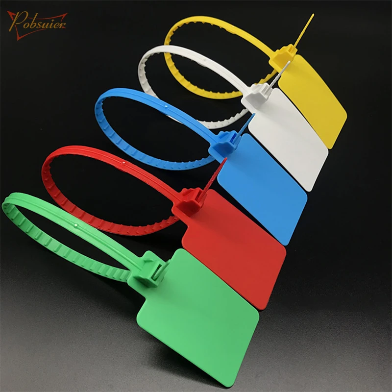 20Pcs Plastic Big Plate Tags Disposable Security Seal Blank Label Tag Marker Off Yellow White Zip Tie 50x72mm