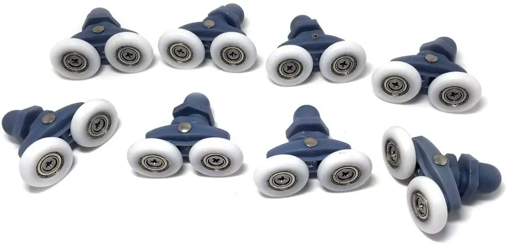 Double twin shower door rollers wheels runners pulley pulleys 