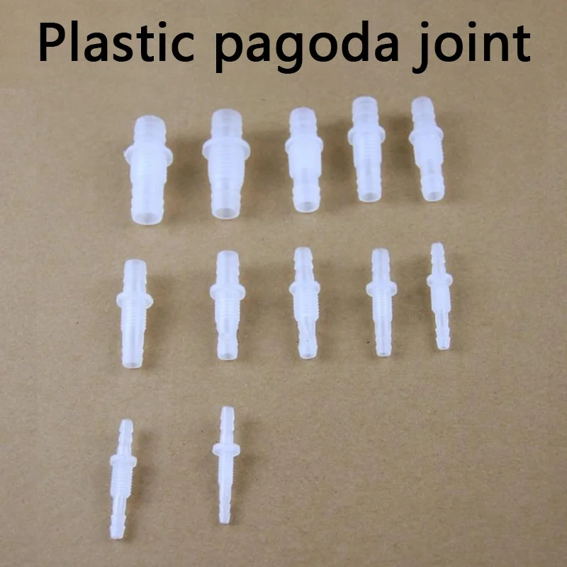 Plastikowe złącze typu Pagoda PP gwint nakrętka sześciokątna PP proste złącza akwarium Adapter wąż do pompy powietrza złączki złącze typu Pagoda s