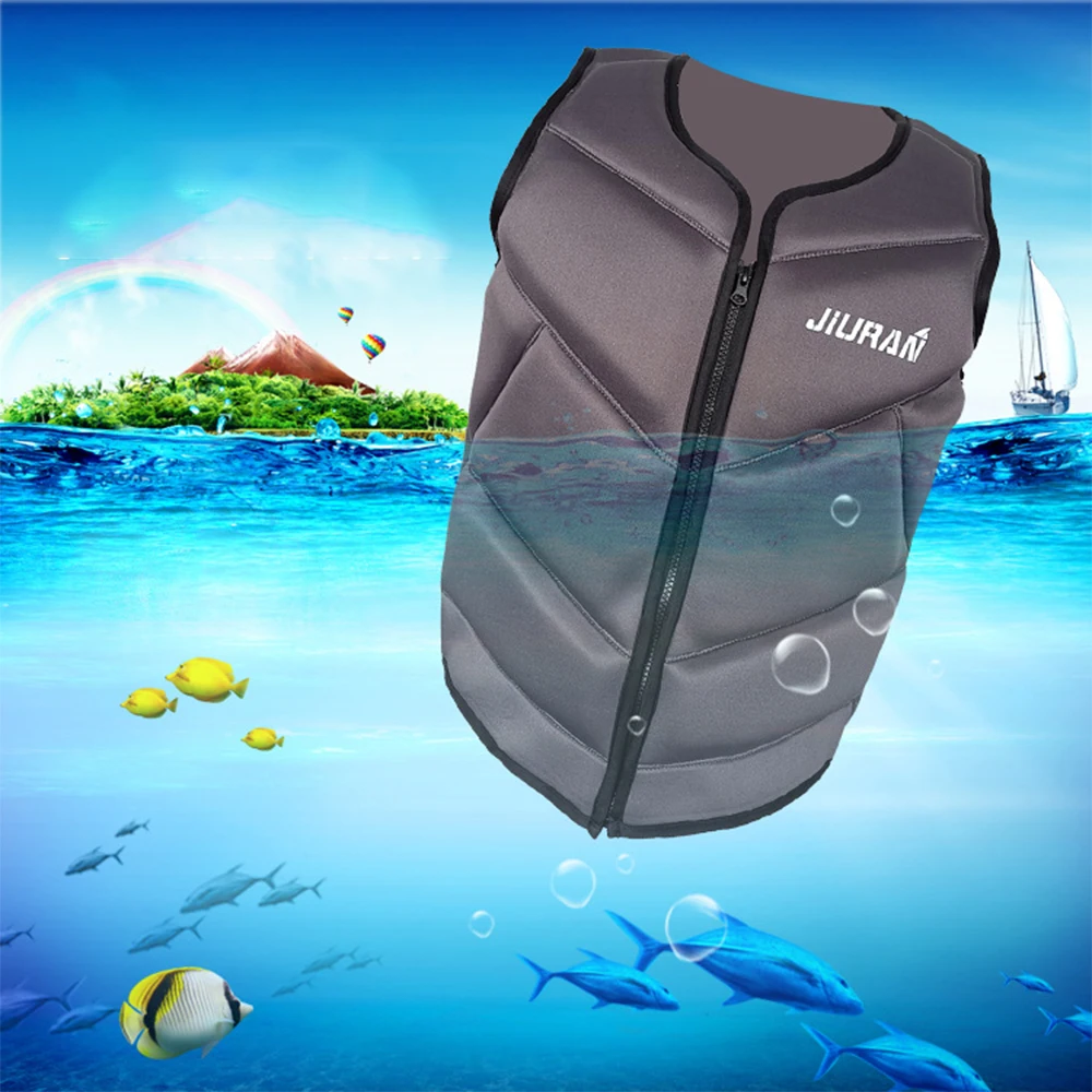 Adult Life Jacket Vest Neoprene Swimming Buoyancy Fishing Safety Vest Floating Jacket Rescue Sea Canoeing Sailing