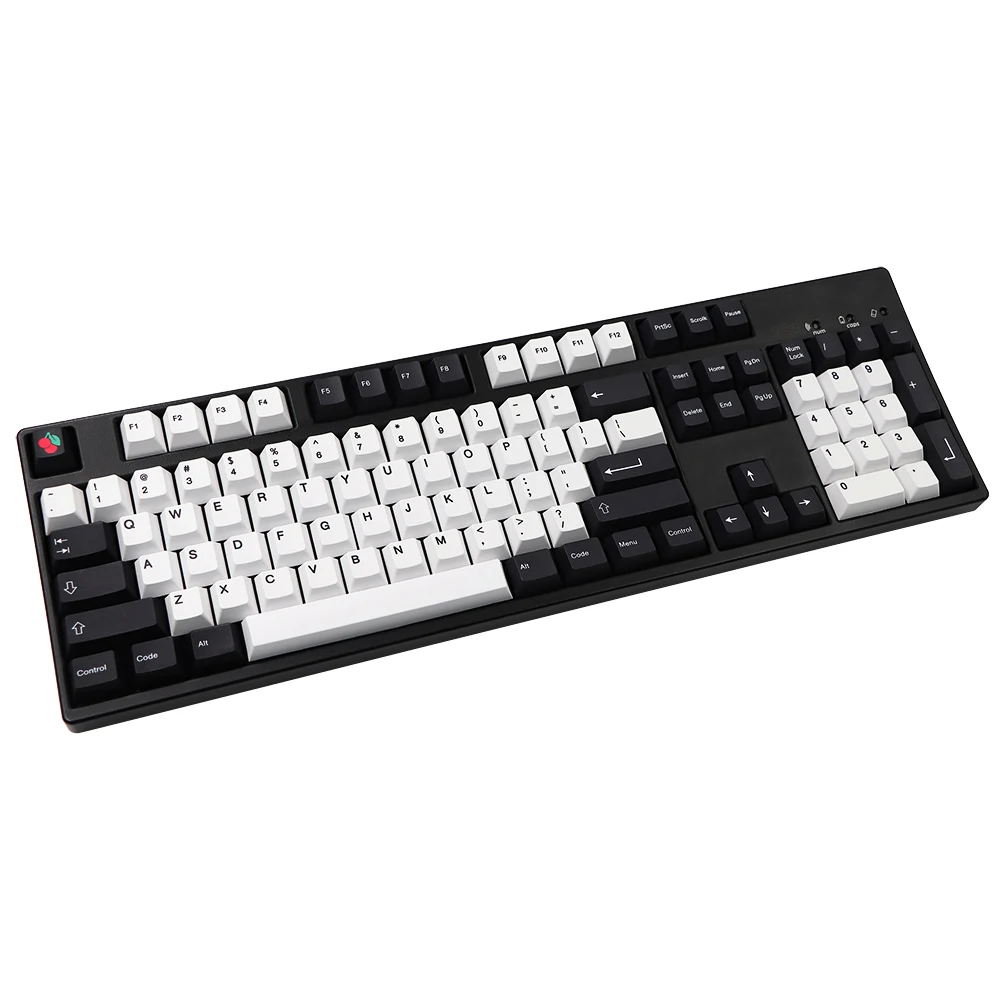 GMK-KEY Black And White PBT Keycap Cherry Profile Dye Subb Keycaps For Mechanical Keyboard GK61 DZ60 K70 G710+Layout iso Key Cap