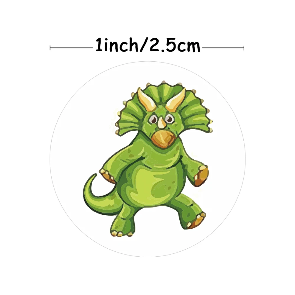 Stickers 500Pcs/Roll Teacher Reward Sticker Fun Motivation Little Dinosaur Sticker for School Teacher Student Stationery Sticker