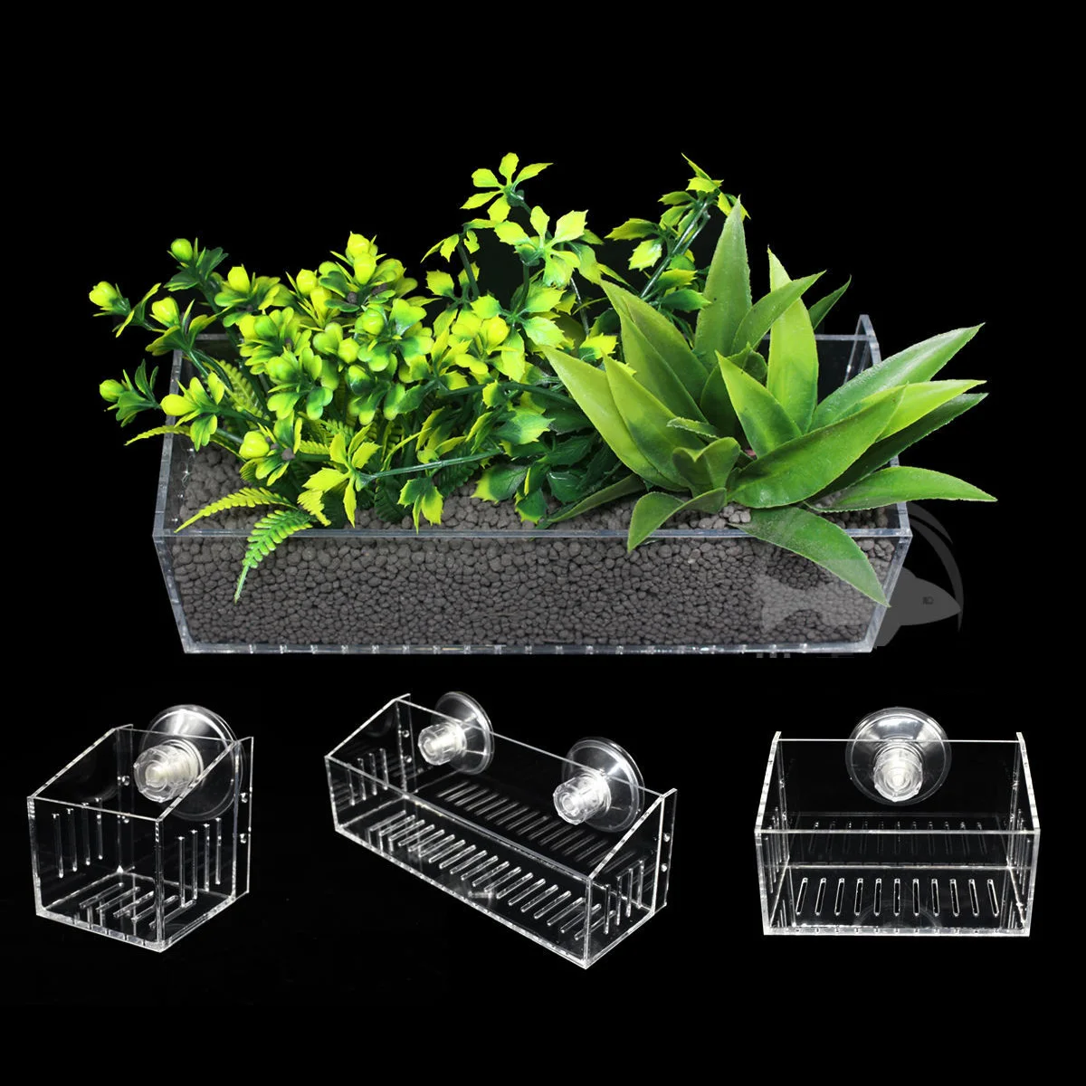 Hang-on Acylic Aquatic Planting Cup Fish Tank Aquascaping Cultivation Mangrove Planting Aquarium Decor Breeding Box with Sucker