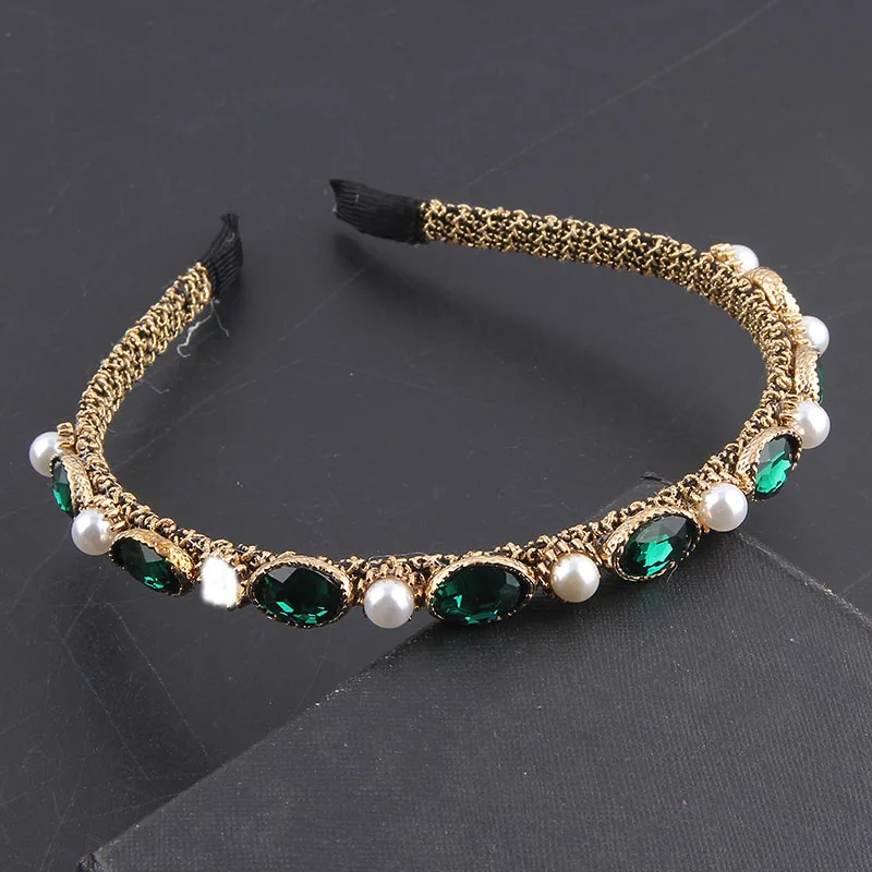 New Fashion Small Color Rhinestone Pearl Particle Headband Gold Thread Wrapped Personality Ladies Leisure GiftHairAccessories804