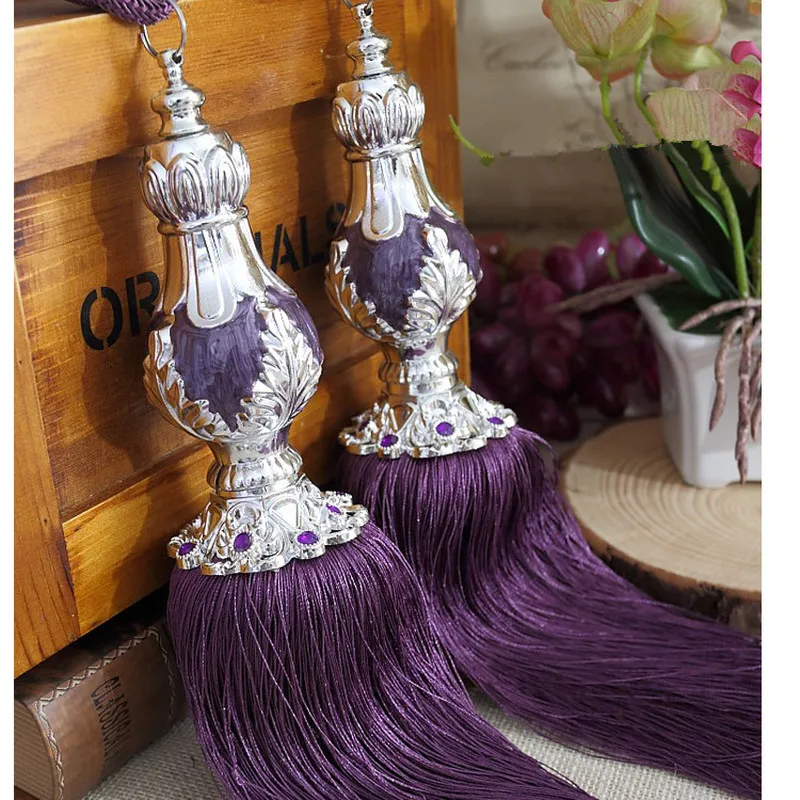 2Pcs Curtain straps European minimalist curtain buckle straps hanging ball Curtains Tieback Tassel Home Decoration Accessories