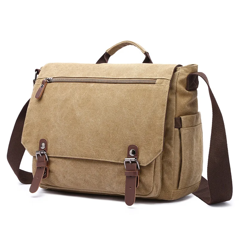 Large Canvas Bags Shoulder Crossbody Laptop Books School Bags Satchel Vintage Classic Retro Strong Durable Designer High Quality