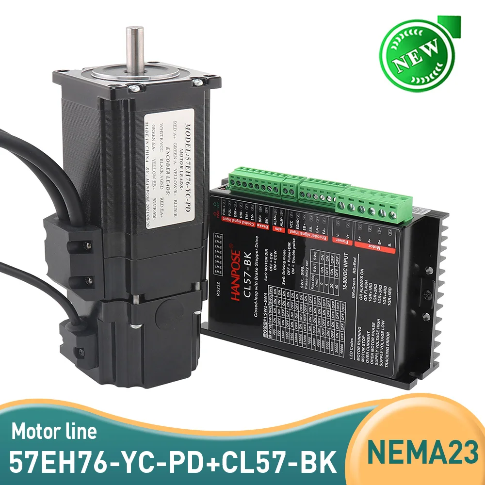 Stepper Motor nema23 57EH76-YC-PD servo motor CL57-BK driver Permanent magnet brake 4.0A 2.2N.m for cnc closed-loop stepper moto