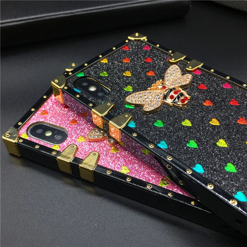 Luxury Glitter Diamond Bee Love Heart Cover Case for Samsung Galaxy S24 Ultra S22 Plus S21 FE S10 S20 Note 20 S23 Ultra