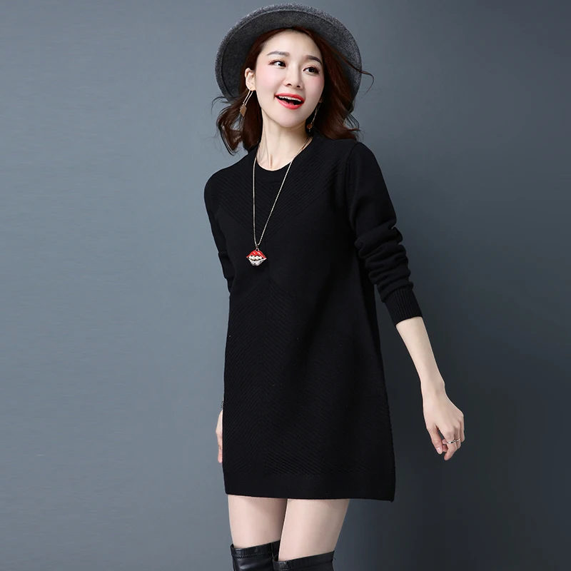 Warm Women Loose Knit Sweater 2024 Autumn Winter Long sleeve Bottoming Shirt Plus size 4XL Solid Casual Female Jumper Pull Femme