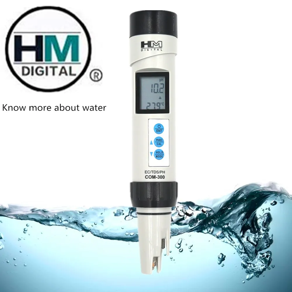 COM-300  4 in 1 Testers Water Quality Digital Measurement Tools  TDS/EC/Temp/PH Meter  Waterproof testing Device 30% OFF