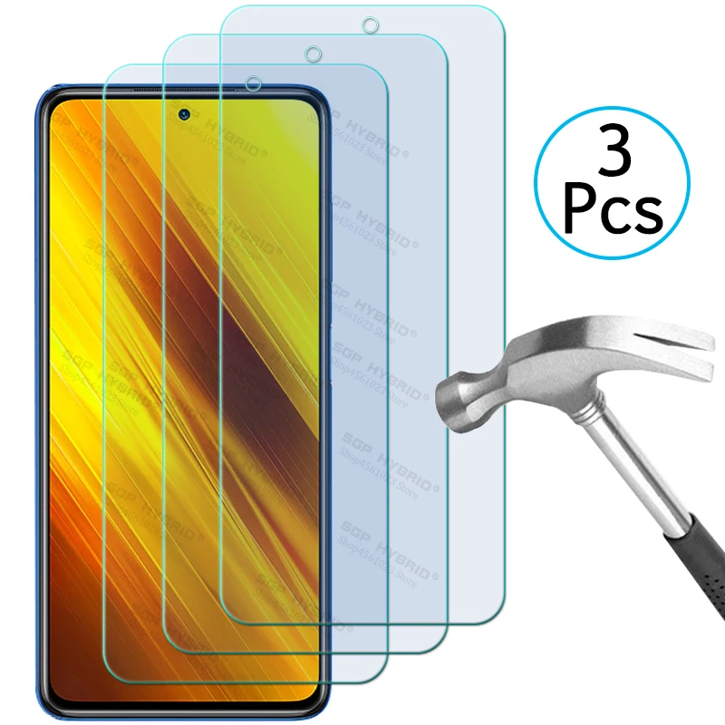 3Pcs For Xiaomi Poco X3 NFC Protective Glass For Xiami Xioami Mi Poco X3 PocoX3 X 3 NFC Protection Film Full Cover 6.67'' Shield