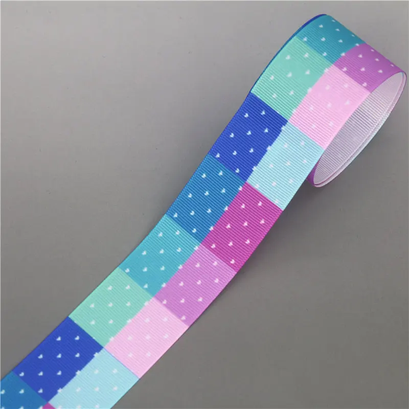 DHK 1.5'' 5yards anchor dot football feather Printed Grosgrain Ribbon Accessory Hairbow Headwear Decoration DIY 38mm E1797