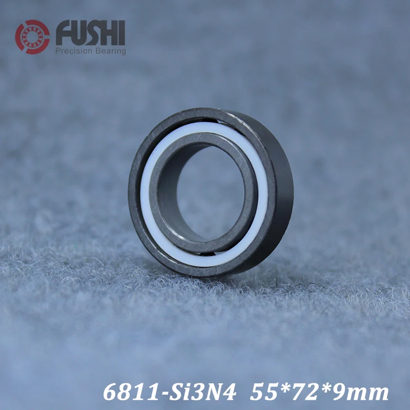 6811 Full Ceramic Bearing ( 1 PC ) 55*72*9 mm Si3N4 Material 6811CE All Silicon Nitride Ceramic 6811 Ball Bearings