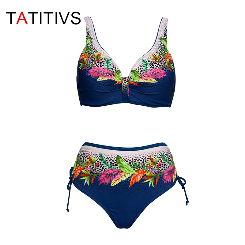 

TATITIVS Floral Plus Size Bikini Large Cup Swimsuit Push Up Bikini Set New Summer Women Swimwear Beach Bathing Suit Biquini