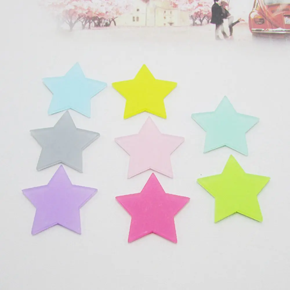 100pcs/lot candy color frosted acrylic star padded applique Crafts for headwear hairbands DIY accessories