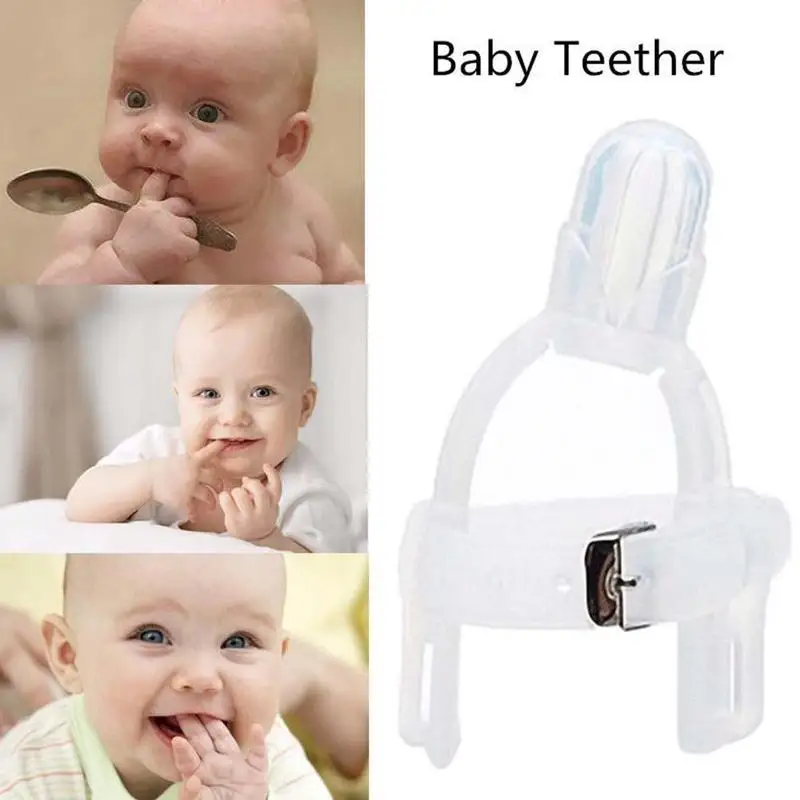 Silicone Baby Sucking Appliance Nontoxic Latex-free Child Finger Guard Stop Thumb Sucking With Wrist Band Baby Finger Protector