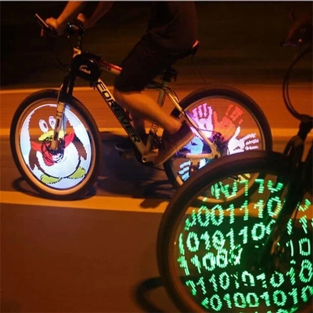 Customized Oem Programmable Bicycle Led Attractive Outdoor Bike Spoke Wheel Lights Rechargeable Bcycle Wheel Lights Novelty Lighting AliExpress