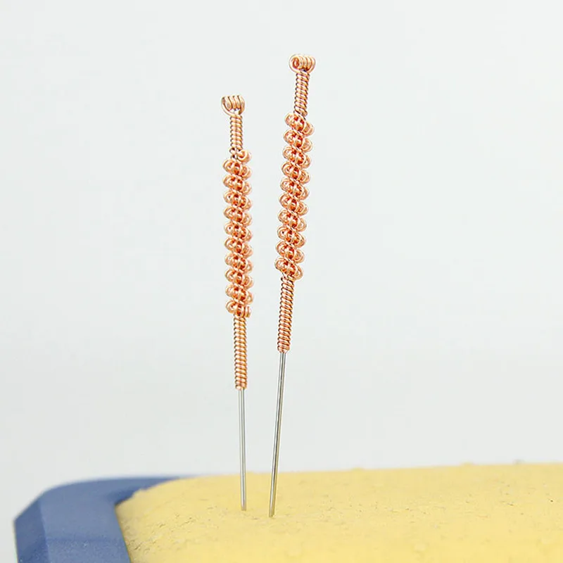 10pcs/Bag Not-Disposable PANLONG Handle Red Copper Wire Surrounded Design Large Size Acupuncture Needle Fire NeedleThick 0.8/1.0