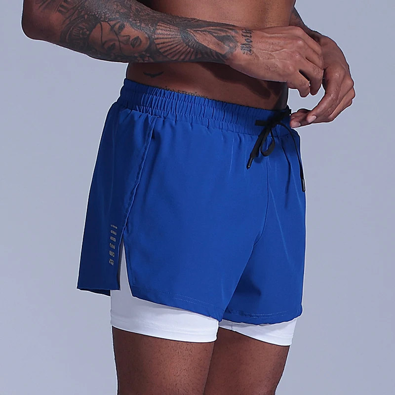 Pantalones cortos de LICRA para hombre, Shorts de secado rápido para correr, entrenamiento, culturismo, gimnasio, deportes de malla, trotar, tenis