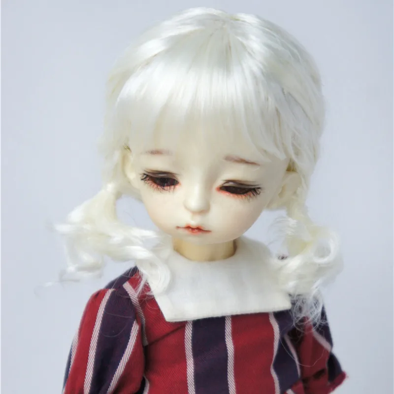 1/6 Yosd Pop Pruiken Jd571 6-7Inch 16-18Cm Smart Tweeling Krullend Vlechten Korte Anna Synthetische Mohair Bjd Pruik