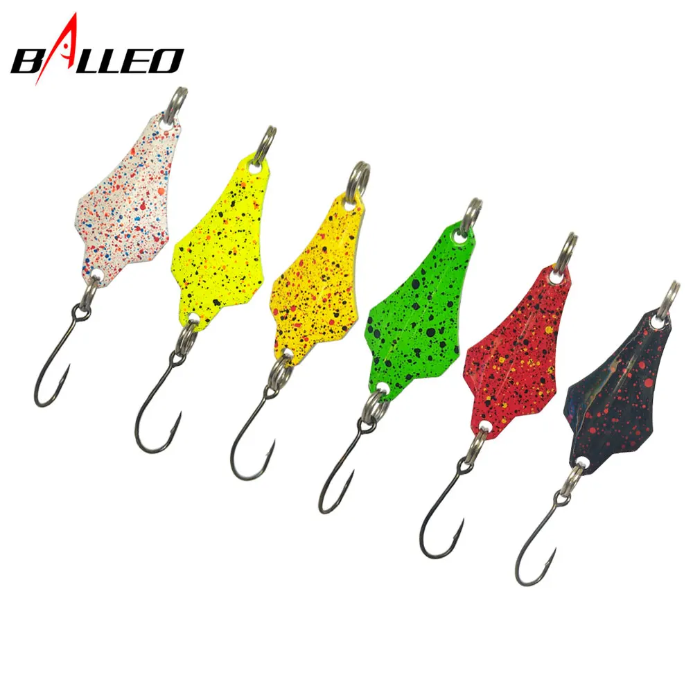 BALLEO fishing metal colorful spoon baits 1.4g/1.8g/2.2g/2.5g/3g/3.3g Sequins Bait mini bait for trout single hook