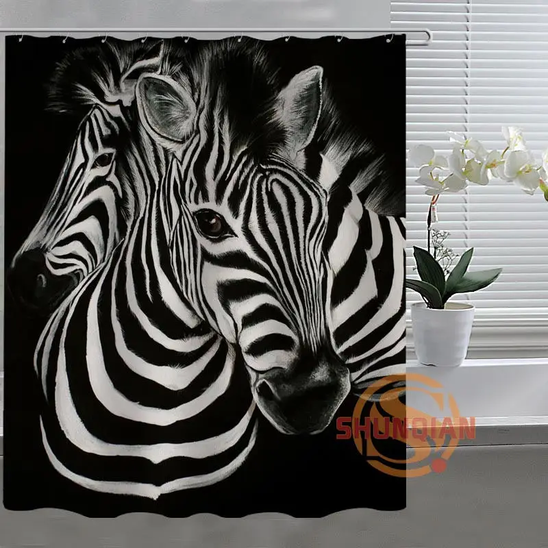 Zebra Art Custom Shower Curtain Bathroom Fabric For Bathroom Decor Bathroom Curtain Acceptable Custom H03v26u84