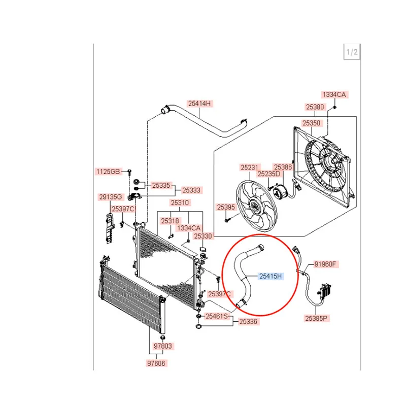 Radiator Lower Hose Hyundai Grandeur TG Azera TG 2006-2010 #254153L200 254143L200